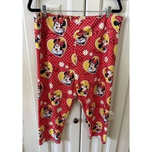 Disney Minnie Mouse Red Polka Dot Leggings XL Plus Stretch Cute Comfy Casual‎